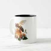 Bee My Honey | Süßes romantisches Geschenk Zweifarbige Tasse (Vorderseite Links)