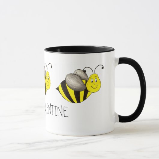 Bee My Valentine Bumblebee Valentine's Day Tasse (Rechts)