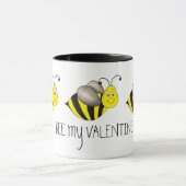 Bee My Valentine Bumblebee Valentine's Day Tasse (Zentrum)