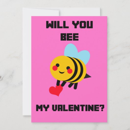 Bee My Valentine Card Feiertagskarte (Vorderseite)