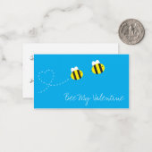 Bee My Valentine Card Mitteilungskarte (Vorderseite/Rückseite Beispiel)