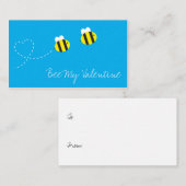 Bee My Valentine Card Mitteilungskarte (Vorne/Hinten)