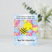 Bee My Valentine Feiertagspostkarte (Stehend Vorderseite)