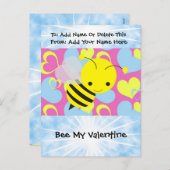 Bee My Valentine Feiertagspostkarte (Vorne/Hinten)