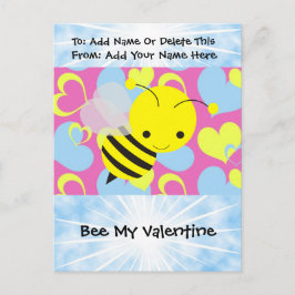Bee My Valentine Feiertagspostkarte