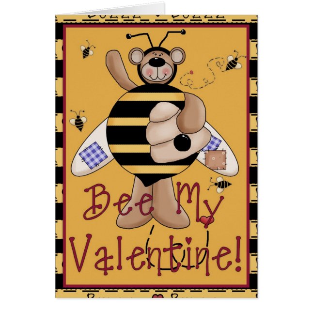 Bee My Valentine Honey Bee Bear Card d2 (Vorne)