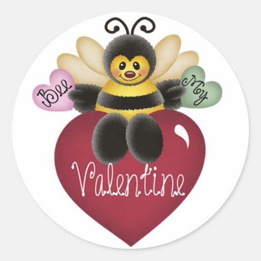 Bee My Valentine Honey Bee Stickers (Vorderseite)