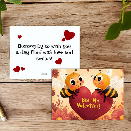 Bee My Valentine Kid Friendly Card Feiertagskarte