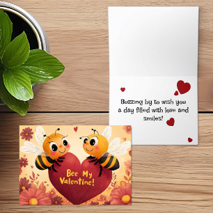 Bee My Valentine Kid Friendly Card Feiertagskarte