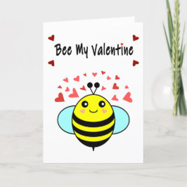Bee My Valentine - Niedlicher Tag des Bienenwalds Feiertagskarte