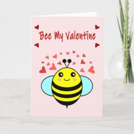 Bee My Valentine - Niedlicher Tag des Bienenwalds Feiertagskarte