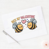 Bee My Valentine Rechteckiger Aufkleber (Umschlag)