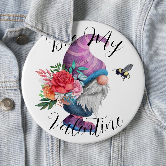 Bee My Valentine Spaß Romantisches Abzeichen Button (Beispiel)