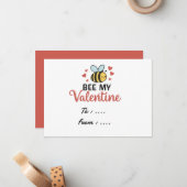 Bee My Valentine , Valentinstag Geschenkkarte Mitteilungskarte (Vorderseite/Rückseite Beispiel)