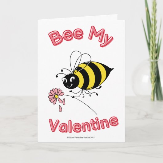 Bee My Valentine's Day Card Karte (Vorderseite)