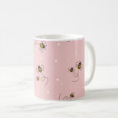 Bee nahtloses Muster auf pastellfarbenem Hintergru Kaffeetasse (VorderseiteRechts)