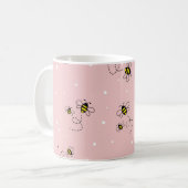 Bee nahtloses Muster auf pastellfarbenem Hintergru Kaffeetasse (Vorderseite Links)