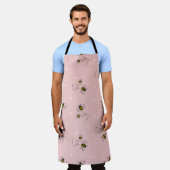 Bee nahtloses Muster auf pastellfarbenem Hintergru Schürze (Getragen)