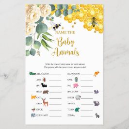 Bee Name the Baby Animals Game Card Flyer