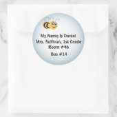 Bee Nametag Runder Aufkleber (Tasche)