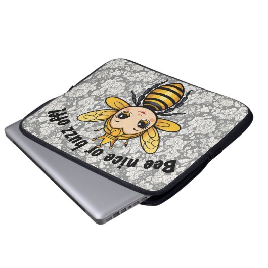 Bee Nice oder Buzz Off - Queen Bee Laptopschutzhülle (Vorne Knopf)