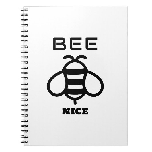 Bee Nice with Minimal Design Notizblock (Vorderseite)
