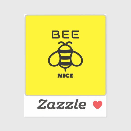 Bee Nice with Yellow Background Design Aufkleber (Blatt)