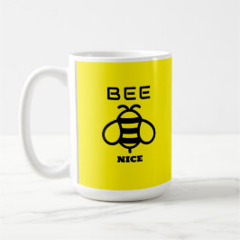 Bee Nice with Yellow Background Design Kaffeetasse