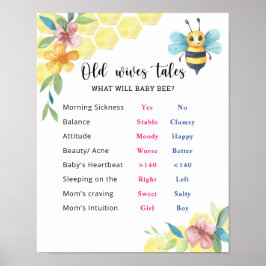 Bee Old Ehefrauen Tales Gender Reveal Board Poster