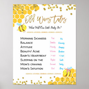Bee Old Ehefrauen Tales Gender Reveal Board Poster