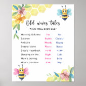 Bee Old Ehefrauen Tales Gender Reveal Board Poster (Vorne)