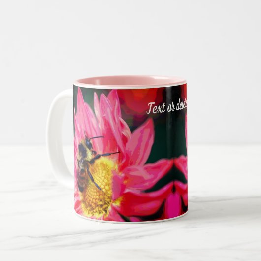 Bee On Blume Digital Art Personalisiert Zweifarbige Tasse (Vorderseite Links)