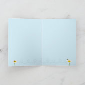 Bee on Blume Grußkarte - Blue Background Karte (Innenseite)