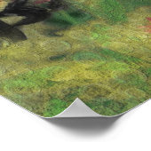 Bee on Clover Digital Art Poster (Ecke)