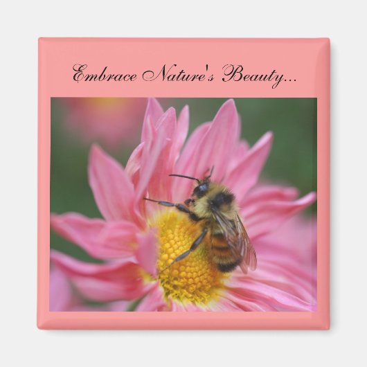 Bee on Daisy Inspirational Nature's Beauty Magnet (Vorne)