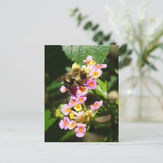"Bee on Lantana." Postkarte (Stehend Vorderseite)