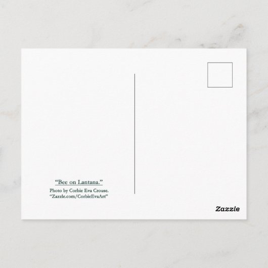 "Bee on Lantana." Postkarte (Rückseite)