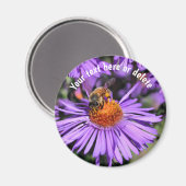 Bee On Purple Aster Flower Nature Personalized Magnet (Vorderseite/Rückseite)