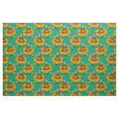 Bee on Sunflower Flower Pattern Design Green  Stoff (Fat Quarter (45,7 x 55,9 cm))