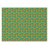 Bee on Sunflower Flower Pattern Design Green  Tischdecke (Vorderseite (Horizontal))