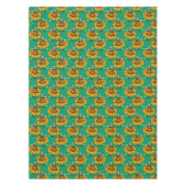 Bee on Sunflower Flower Pattern Design Green  Tischdecke (Vorderseite)