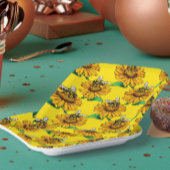 Bee on Sunflower Flower Pattern Design Yellow Pappteller