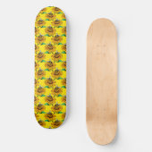 Bee on Sunflower Flower Pattern Design Yellow Skateboard (Vorderseite)