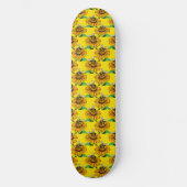 Bee on Sunflower Flower Pattern Design Yellow Skateboard (Vorderseite)