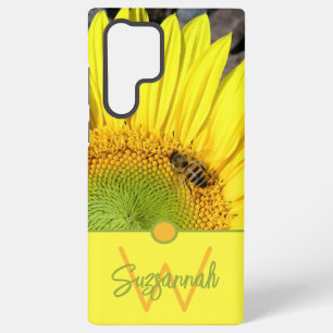 Bee On Sunflower Initial Letter Monogram Samsung Galaxy Hülle