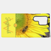 Bee On Sunflower Initial Letter Monogram Samsung Galaxy Hülle (Rückseite (Horizontal))