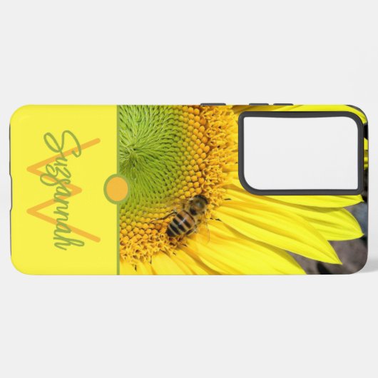 Bee On Sunflower Initial Letter Monogram Samsung Galaxy Hülle (Linke Seite)