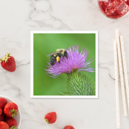 Bee on Thistle Paper Napkin Serviette (Beispiel)