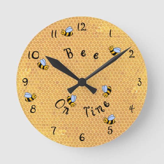 Bee On Time Round Wall Clock Runde Wanduhr (Vorderseite)