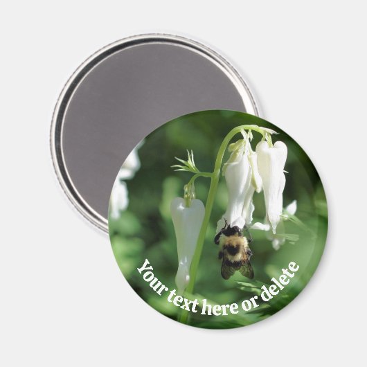 Bee On White Columbine Flower Personalized Magnet (Vorderseite/Rückseite)